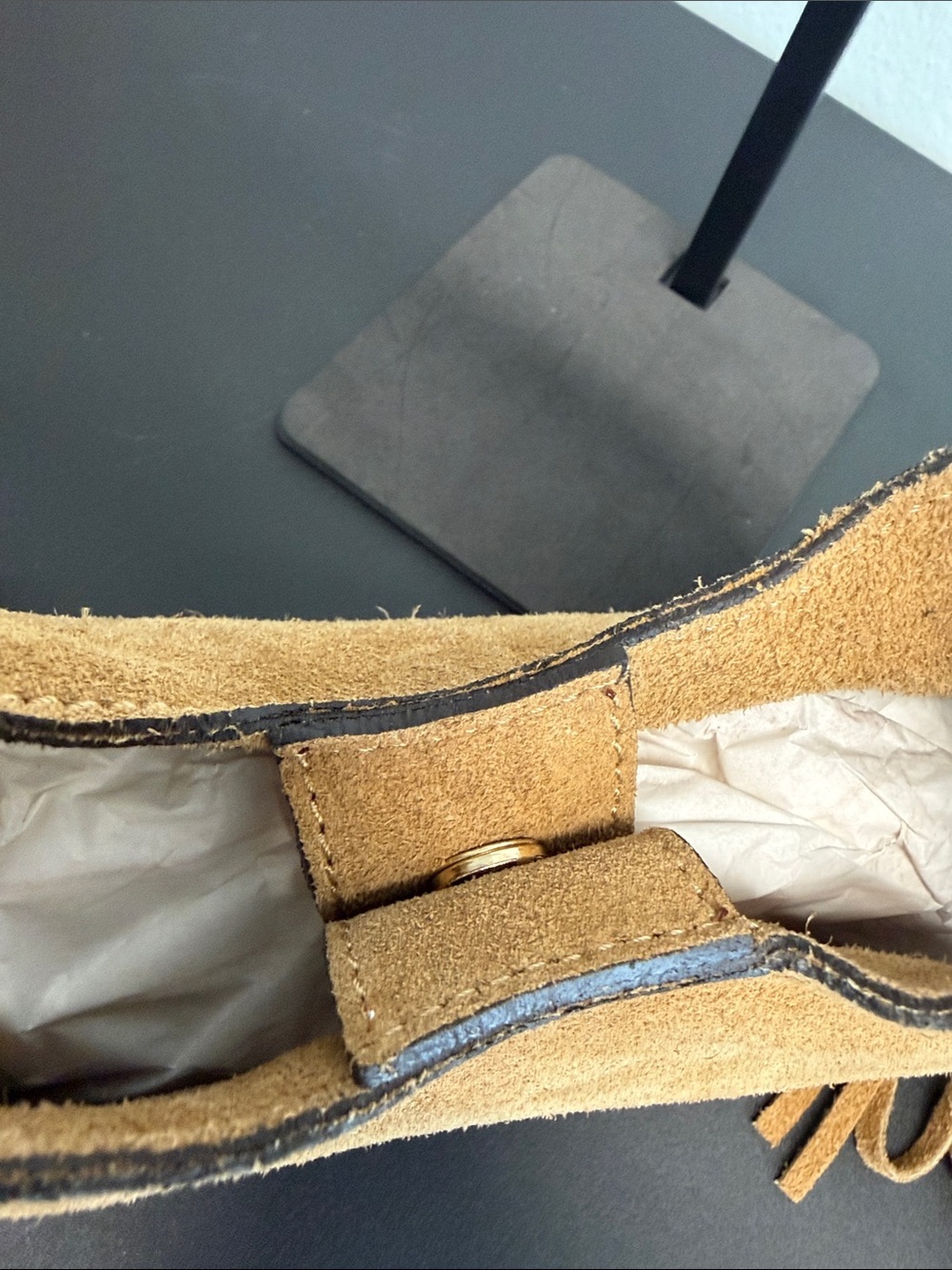 Isadora | Italian Leather Camel Suede Fringe Hobo Cowgirl Chic Bag w/ Crossbody - Picture 11 of 13